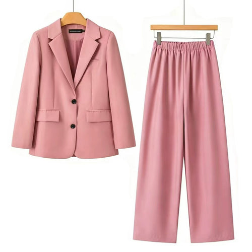 Women's Casual Suit Wide-leg Pants Set Loose-fitting And Slimming