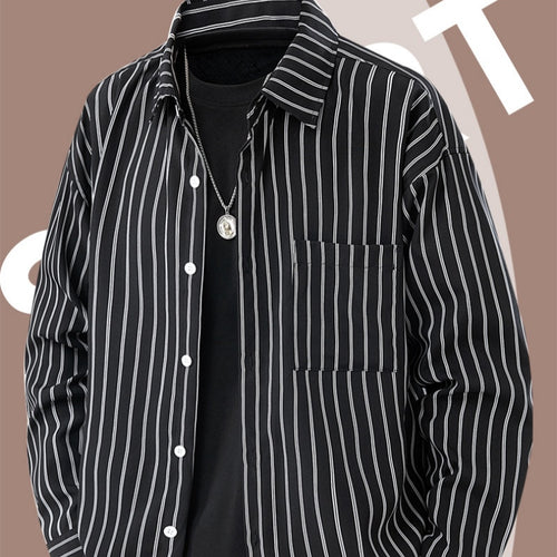 Men's Loose-fitting Japanese-style Striped Shirt